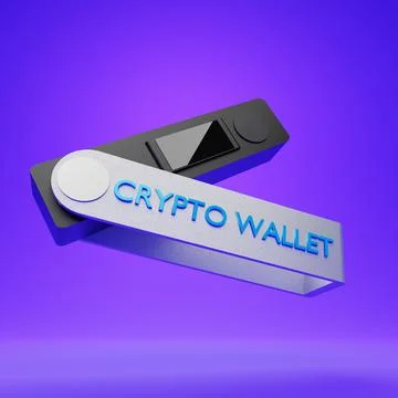 Crypto hardware wallet with coins 3d render illustration. Stock Illustration
