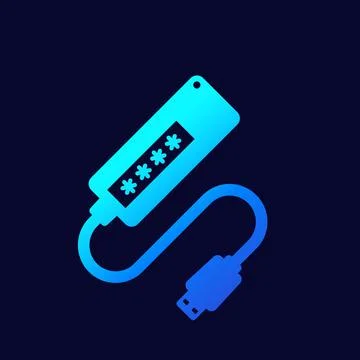 Crypto hardware wallet icon, vector Stock Illustration