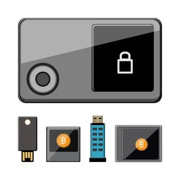 Crypto hardware wallet protecting digital assets concept Illustrazione stock