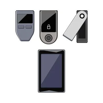Crypto hardware wallets for secure digital financial transactions Stock Illustration