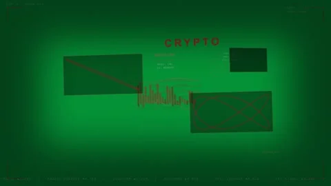 CRYPTO HUD getting feed drawing trend looping curve moving bars pulsing radar Stock Footage 333972055