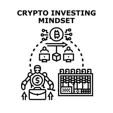 Crypto investing mindset concept developing finance strategy Stock Illustration
