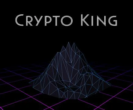 Crypto King retro low poly - NFT nonfungible tokens concept Stock Illustration