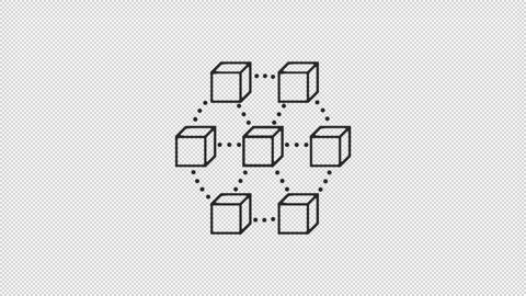 Crypto line icon animation 2d alpha channel green screen transparent background Stock Footage 241389893