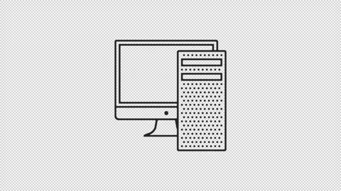 Crypto line icon animation 2d alpha channel green screen transparent background Stock Footage 241390420