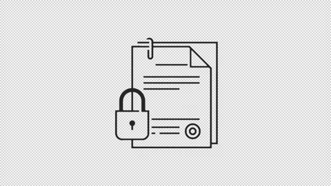 Crypto line icon animation 2d alpha channel green screen transparent background Stock Footage 241390580