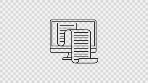 Crypto line icon animation 2d alpha channel green screen transparent background Stock Footage 241391617