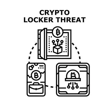 Crypto locker threat to digital data security Illustrazione stock