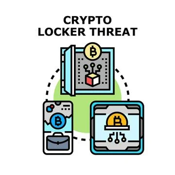 Crypto locker threat to digital data security Stock Illustration