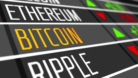 Crypto Market stock market bitcoin Stock Footage