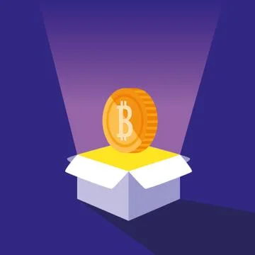 Crypto mining bitcoin icons Stock Illustration