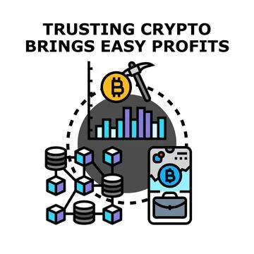 Crypto mining bringing easy profits and digital investments Stock Illustration