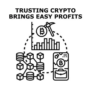Crypto mining bringing easy profits and digital investments Stock Illustration