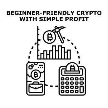 Crypto mining business concept for beginners with profit 库存插图