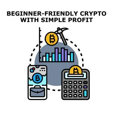 Crypto mining business concept for beginners with profit 库存插图
