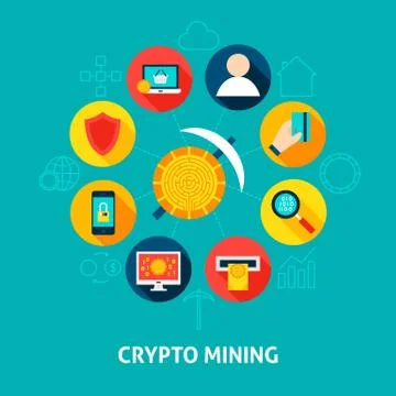 Crypto Mining Concept 스톡 일러스트
