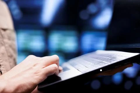 Crypto mining farm high tech workplace Stock Photos