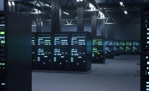 Crypto mining farm 스톡 일러스트