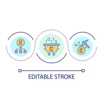 Crypto mining loop concept icon Illustrazione stock