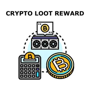 Crypto mining reward calculation earning concept Stock Illustration