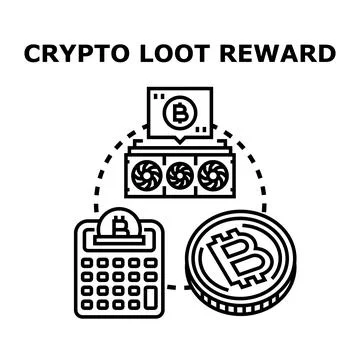 Crypto mining reward calculation earning concept Stock Illustration