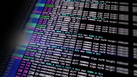 Crypto Mining Screen Display Stock Footage 155926072