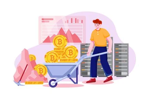 Crypto Mining System Illustrazione stock