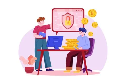 Crypto Protection Stock Illustration