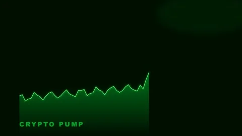 Crypto Pump Green Text Animation on Black Background - Digital Currency Gro.. Stock Footage 335474060