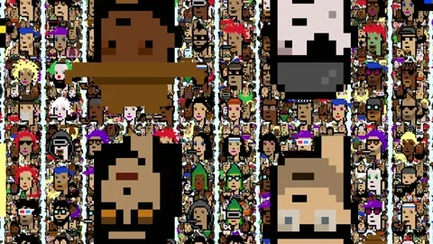 Crypto punks nft collection Stock-Footage 197098597