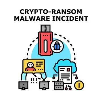 Crypto ransom malware incident vector concept イラスト素材
