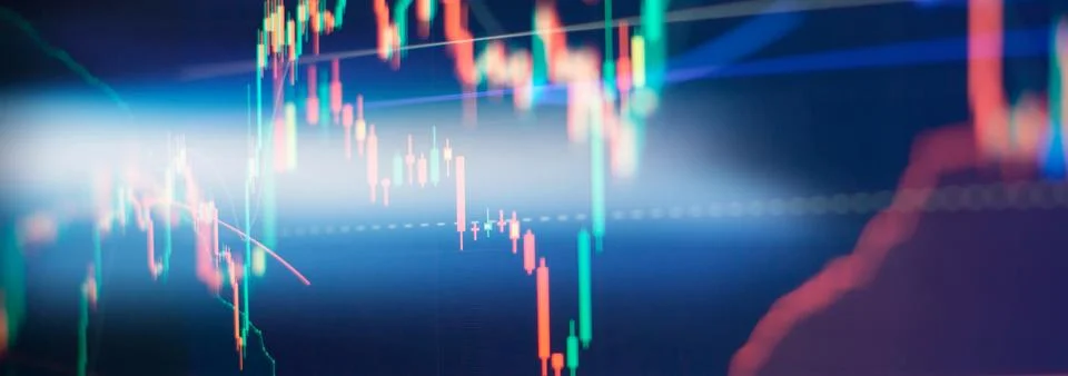 Crypto rising in value. Graphical representation of volumes and time interv.. Stock Photos