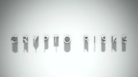 Crypto risks 3D title animation white text on a white background Stock Footage 299757858