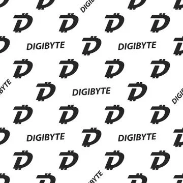 Crypto seamless design. Digibyte cryptocurrency pattern wallpaper. Blockchain 스톡 일러스트