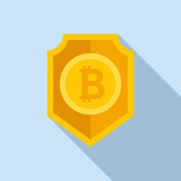Crypto shield icon flat vector. Business money イラスト素材
