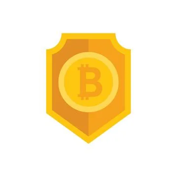Crypto shield icon flat vector. Business money Stock Illustration