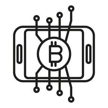 Crypto smartphone icon outline vector. Business money Ilustración de archivo