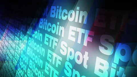 Crypto spot bitcoin etf low cost abstract background for evolution of digital Video stock 259836591