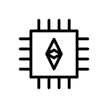 Crypto thin line icon Ilustração Stock
