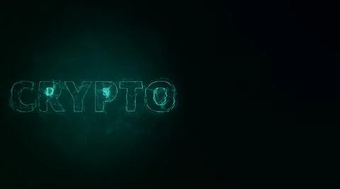 Crypto title with plexus effect. Connected lines with dots. Lines title plexus Illustrazione stock