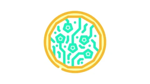 Crypto token decentralized application color icon animation Stock Footage 327259606