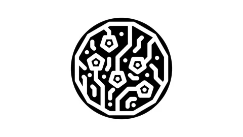 Crypto token decentralized application glyph icon animation Stock Footage 326735323