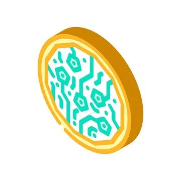 Crypto token decentralized application isometric icon vector illustration Stock Illustration