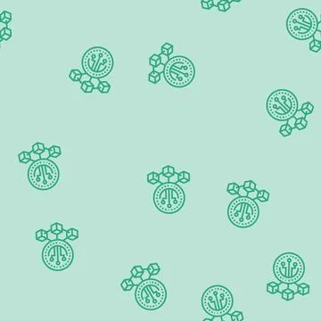 Crypto token decentralized application line seamless pattern Stock Illustration
