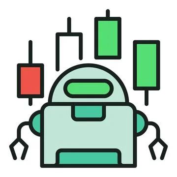 Crypto Trading Bot vector Automation Tools colored icon or symbol Stock Illustration