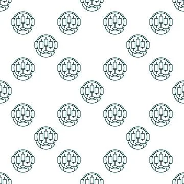 Crypto Trading Bot vector Online Automation Tools seamless pattern in thin .. Stock Illustration
