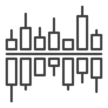 Crypto Trading Chart vector Trading and Investment icon or symbol in thin l.. Illustration