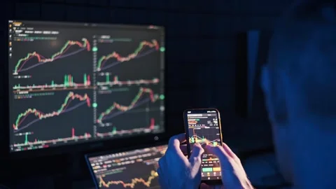 Crypto Trading on Mobile Phone Stock Footage 293339813