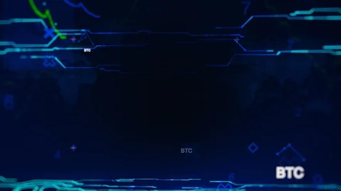 Crypto Trading Technology Background in Blue Style Stock Footage 125903617