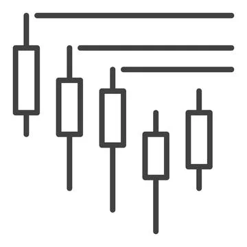 Crypto Trading vector Candlestick Chart icon or symbol in thin line style 스톡 일러스트